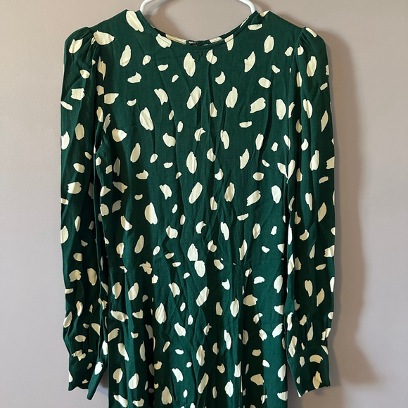 Reformation Women’s Creed Midi Dress Green White Abstract Dot Print Size 8 - Picture 6 of 12